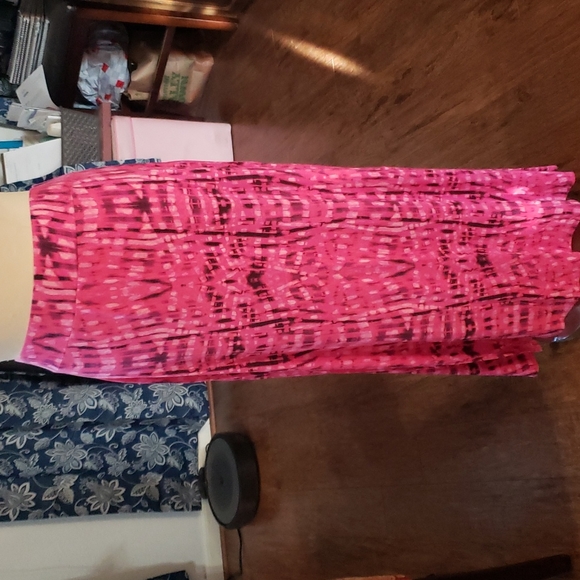 Ana maxi skirt pink with shades of navy blue to purple. Slits on both sides - Picture 5 of 9